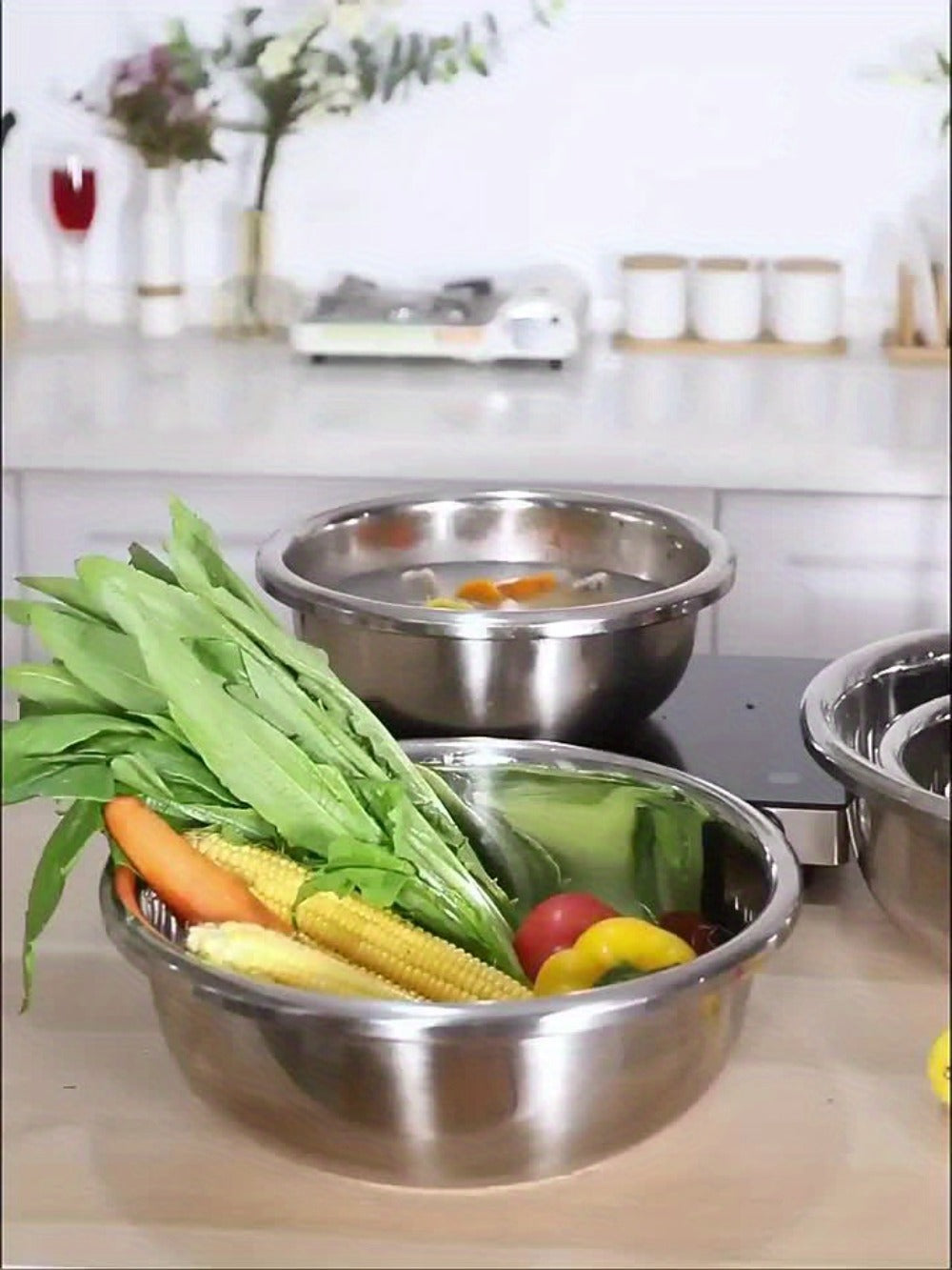 Stainless Steel Mixing Bowl Large 15.74 Inch Heavy Duty 304 Commercial Kitchen Bowl Rustproof Dishwashing Tub for Baking Cooking Pasta Prep