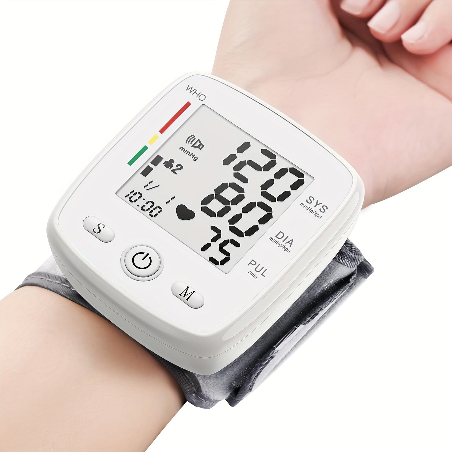 Wrist Blood Pressure Monitor - Digital BP Monitor Rechargeable with 2¡Á99 Memory, Large LCD Display, Voice Broadcast & Portable Case for Home & Travel Use (Black / White / BP188W)