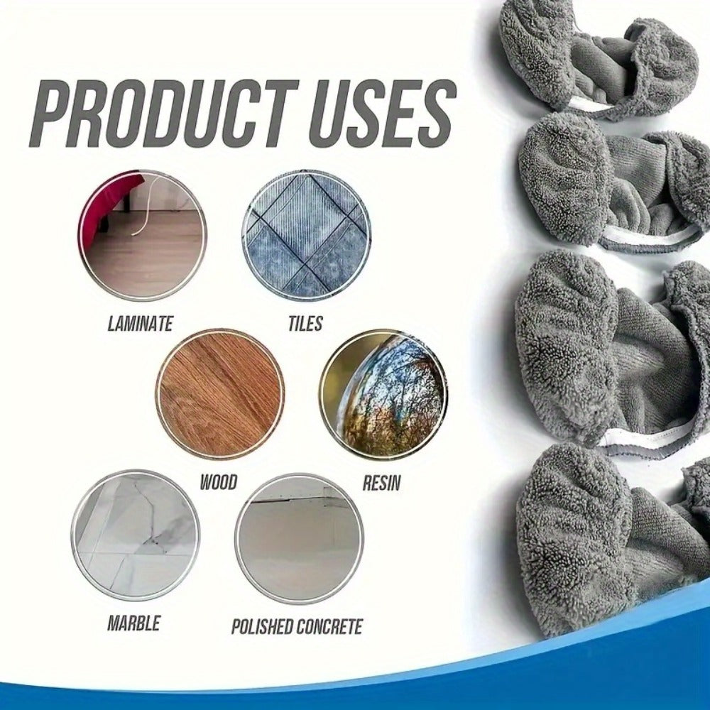 Reusable Microfiber Mop Pads 10-Pack Machine Washable Replacement Refill Pads for All Floor Surfaces Bathroom Bedroom Living Room Kitchen Hardwood Tile