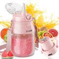 Personal Blender USB-C Rechargeable 27oz - 10-Blade Portable Smoothie Blender with Shoulder Strap, 70W Dual Battery, Safety Lock, Dishwasher Safe, for Shakes, Protein Drinks, Gym & Travel, Pink or Gray
