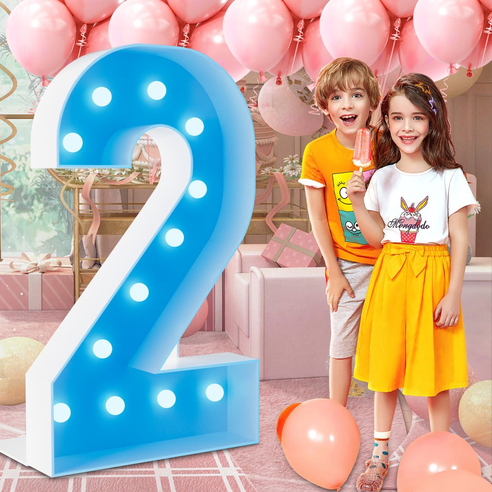 Marquee Number Lights 4 Feet Tall LED Light Up Numbers 0-9 20 for Birthday Party Anniversary Graduation Decoration 11 Colors 3 Flash Modes Foam Board String Lights Included