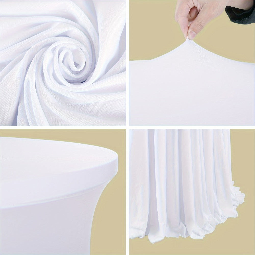 Spandex Cocktail Table Cover Round Stretch Tablecloth for Party Wedding Banquet ¨C Elastic High Top Table Cloth Fitted Cover for Events, Birthdays, Hotels, Outdoor Picnic, Exhibition