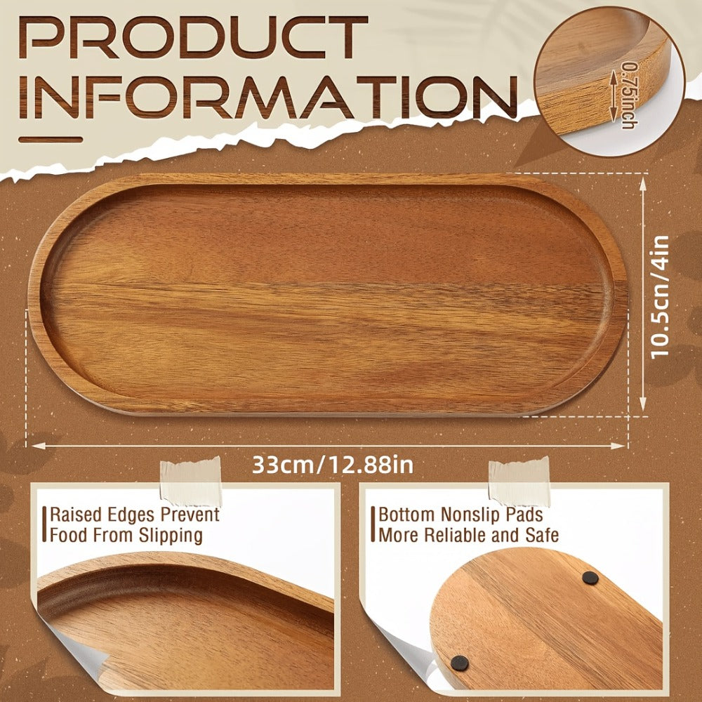 Wood Serving Tray Set ¨C Oval Wooden Charcuterie Boards & Serving Platters for Cheese, Snacks, Bread, Fruit & Appetizers ¨C Party, Buffet, Barbecue & Kitchen Decor