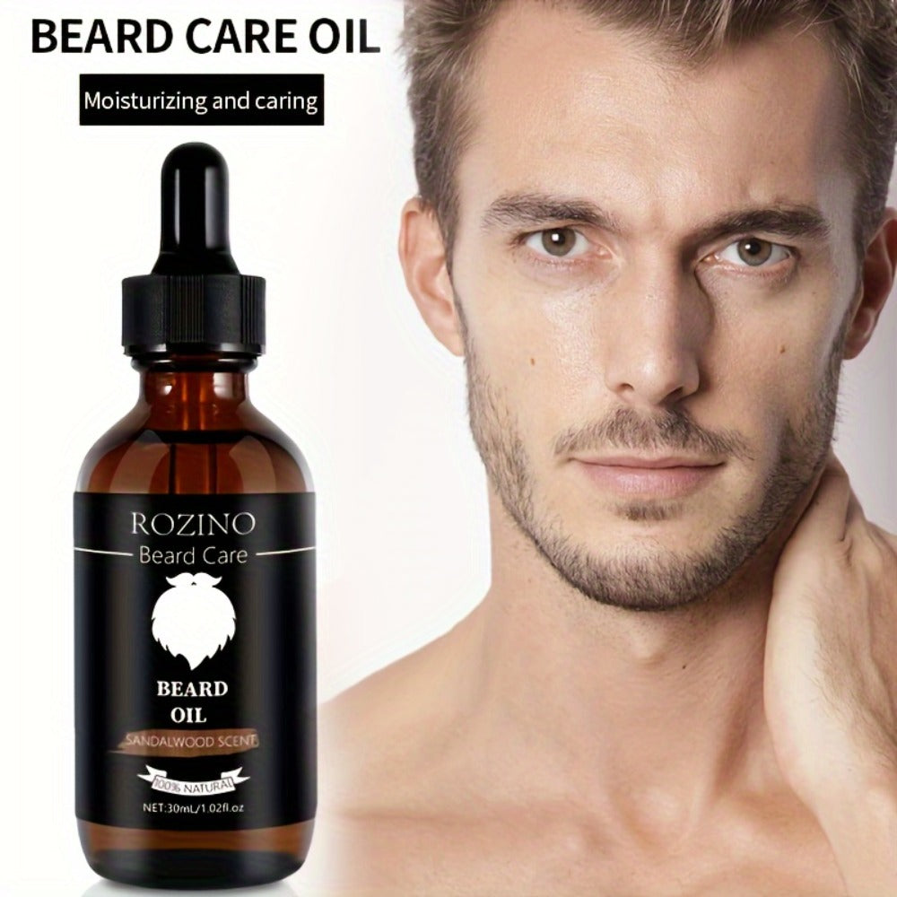 Beard Oil for Men ¨C Sandalwood Scent with Plant Essence, Deep Moisturizing & Nourishing Beard Care Oil for Soft Smooth Glossy Beard, Daily Grooming Essential for Men, 30ml