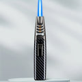 Kitchen Torch Lighter Carbon Fiber Windproof, Adjustable High-Temperature Flame with Safety Lock, Refillable Butane Culinary Torch for Baking, Creme Brulee, Caramel, Welding & Outdoor Use ¨C Black & Gray (Butane Not Included)