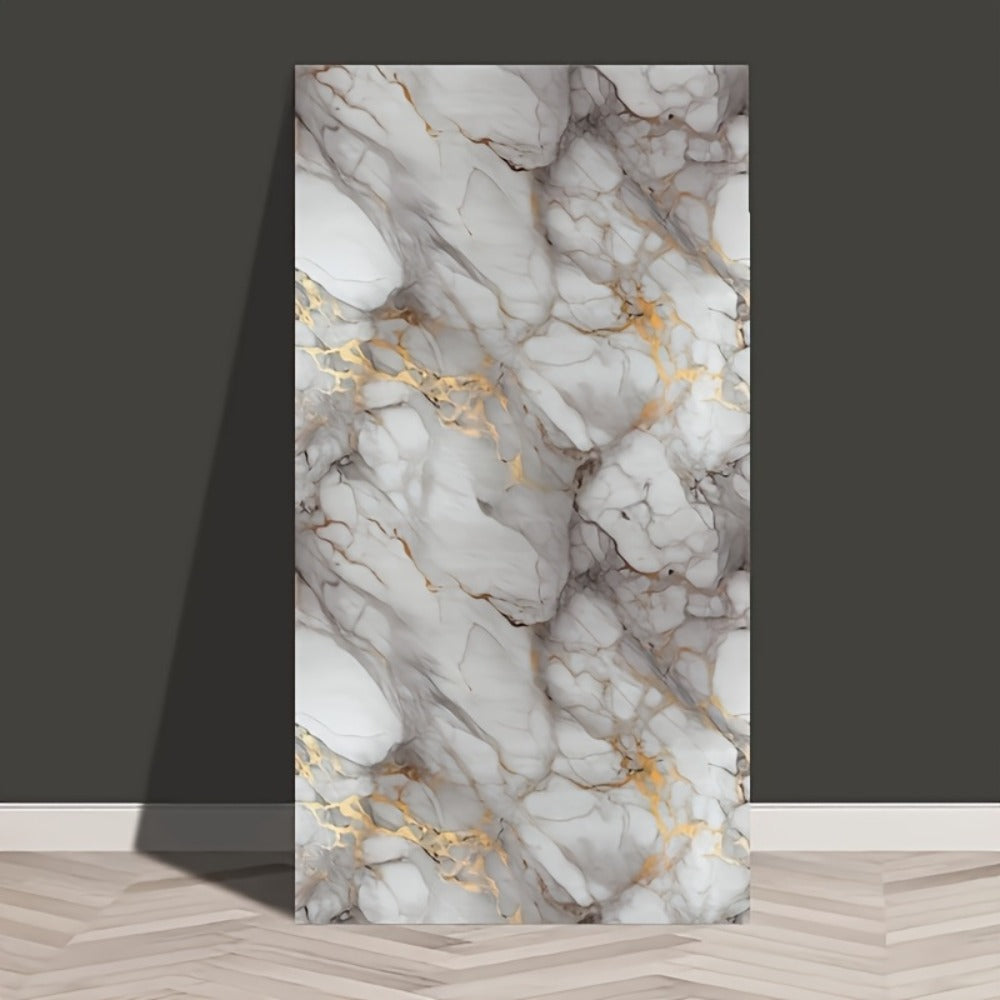 Self-Adhesive Waterproof PVC Wall Sticker 22pcs Peel and Stick Marble Boho Wallpaper 11.81x23.62in Oil Resistant for Kitchen Bathroom Living Room Bedroom Decor