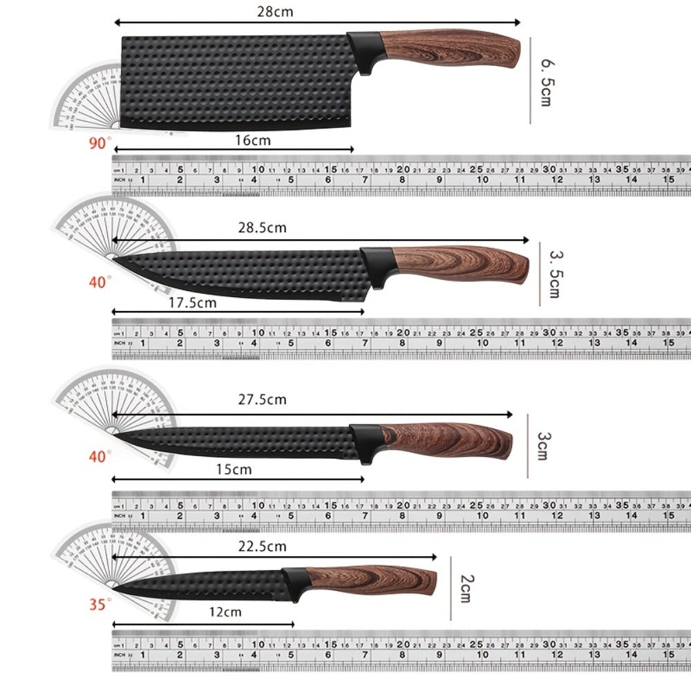 Kitchen Knife Set 3/7pc Professional Chef Knife Set with Butcher Boning Scissors | Stainless Steel Cooking Knives for Home Hotel Camping