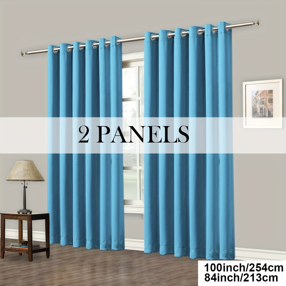 Blackout Curtains Grommet Top Room Darkening Window Drapes 4 Panels Set Living Room Bedroom