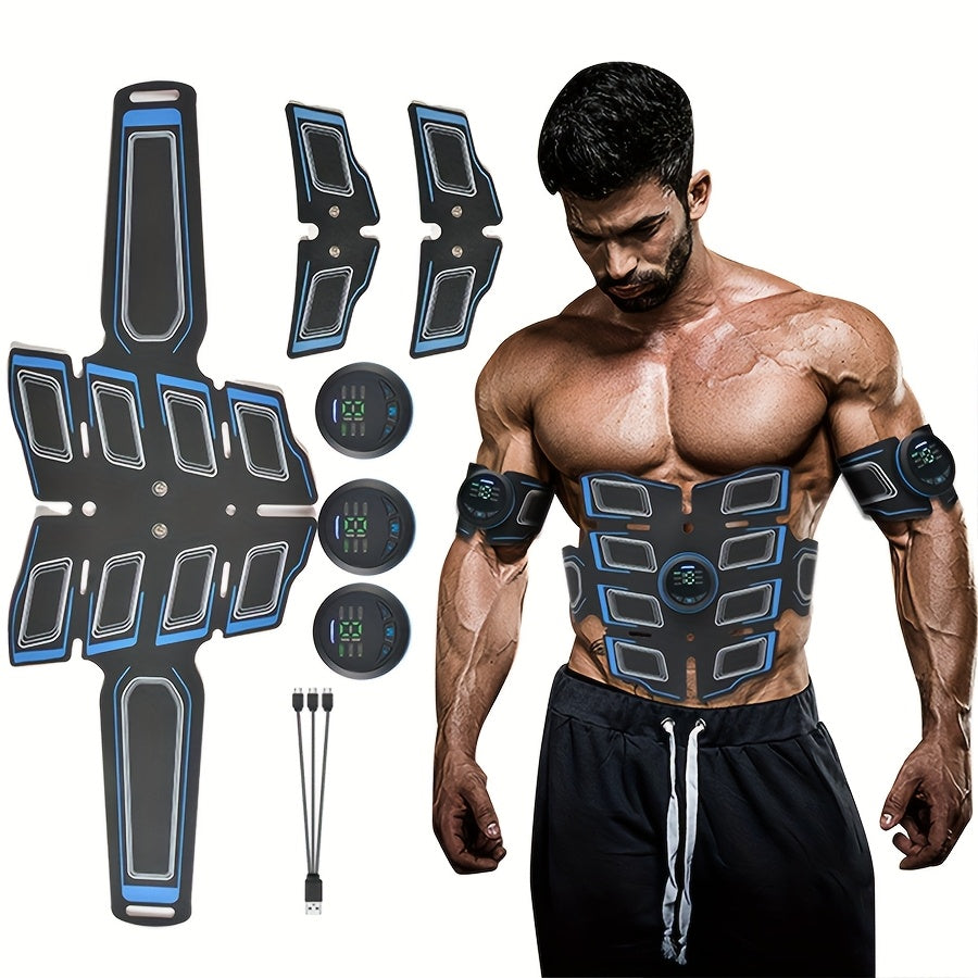 EMS Muscle Stimulator Fitness Massage Belt 6 Modes 18 Intensity Levels USB Rechargeable Low Frequency Physiotherapy Abdominal Toning Body Massager