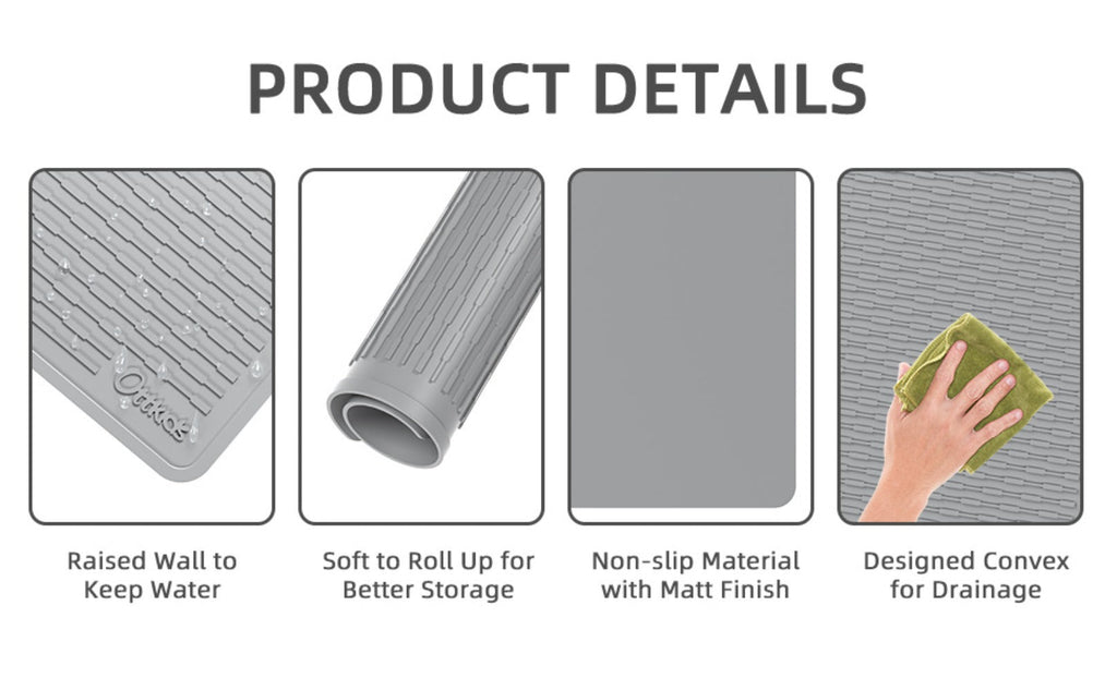 Silicone Stove Top Cover Mat 30x21in ¨C Thick Anti-Slip Glass Cooktop Protector, Heat Resistant Electric Stove Cover, Kitchen Countertop Mat & Dish Drying Pad for Home & Restaurant