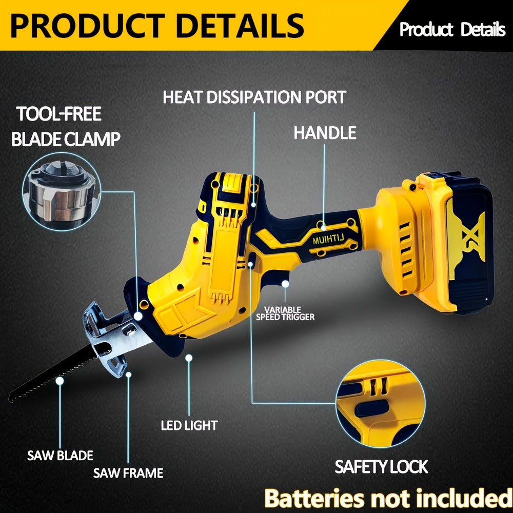 Reciprocating Saw Brushless Cordless for DeWalt 20V Battery ¨C 0-3500 SPM Variable Speed, Tool-Free Blade Change, 4 Saw Blades Included, for Wood, Metal & PVC Cutting (Battery Not Included)