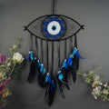 Dream Catcher Wall Decor Evil Eye - Boho Hanging Pendant for Home Protection, Blessing & Good Luck, Handmade Dreamcatcher with Evil Eye Charm