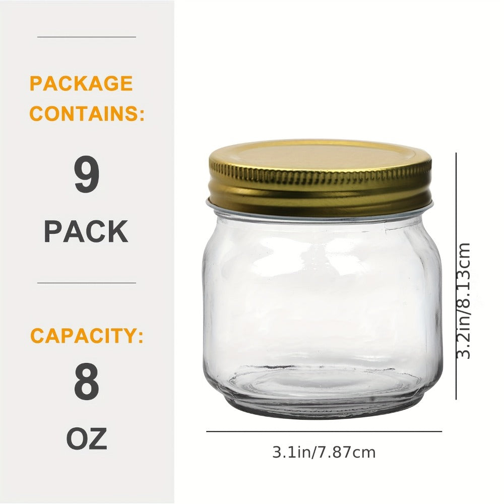 Mason Jars 8oz Glass Jars with Lids ¨C 9/18/27/36 Pack Regular Mouth Canning Jars for Storage, Spices, Jelly, Jam, Honey & Caviar | Dishwasher Safe Spiral Lid Kitchen Storage Containers Set