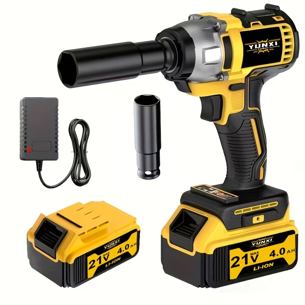 21V Cordless Impact Wrench Kit High Torque Brushless with 4000mAh Rechargeable Battery ¨C Wireless Power Wrench Driver for Car Motorcycle Repair, DIY Home Projects, Gift for Mechanics & Men