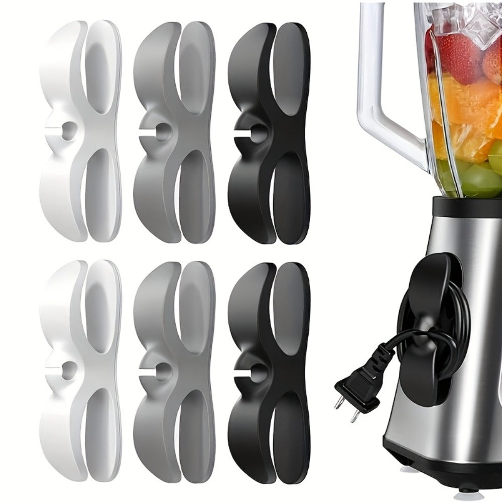 Cable Clips Wall Mounted Wire Organizer 12 Pcs Adhesive Cable Management Clips for Desk Kitchen Countertop, Cord Holder for Coffee Maker Small Appliances TV Computer, Space-Saving Cable Winder