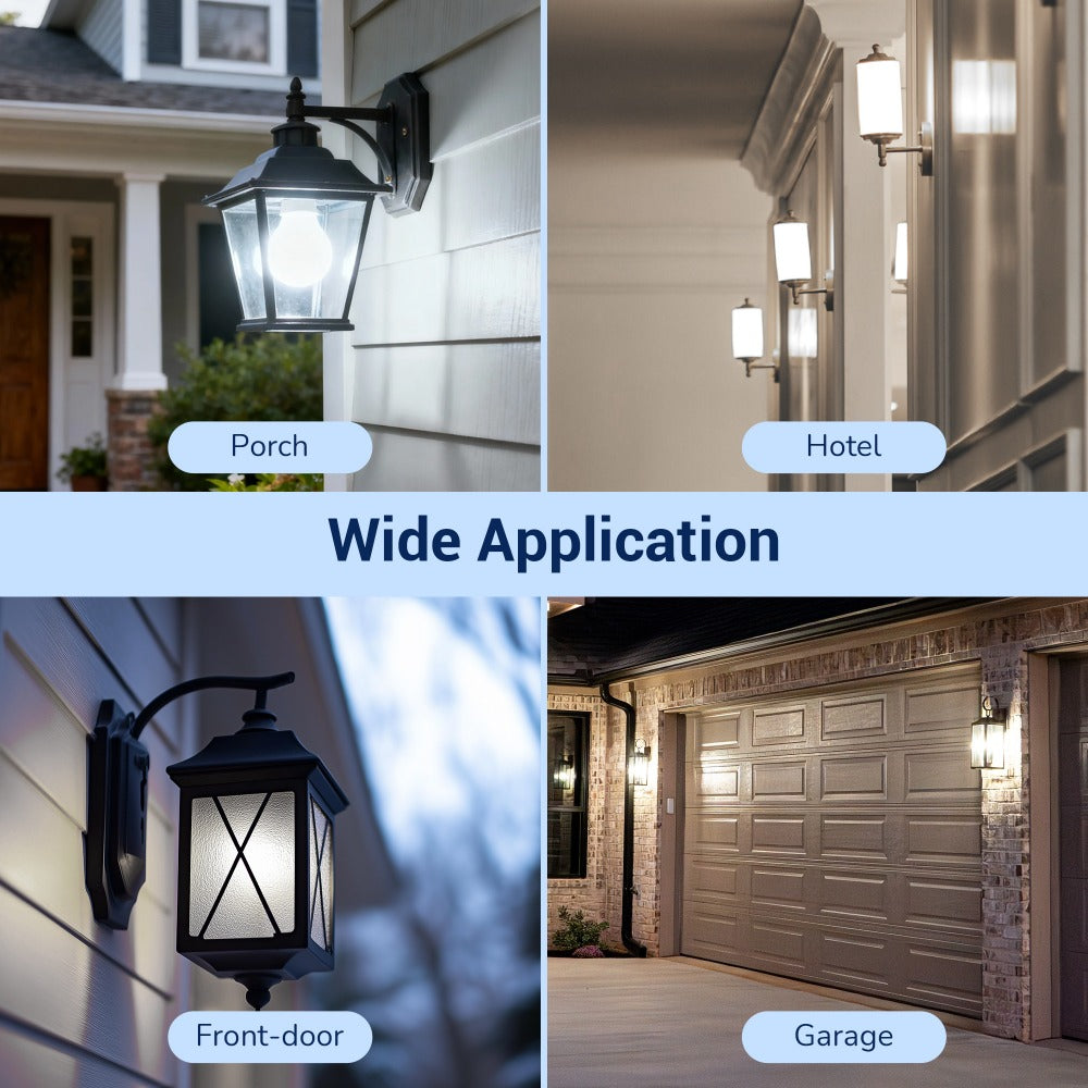 Dusk to Dawn Light Bulbs, A19 E26 Auto On Off Photocell Sensor LED Bulb 9W 60W Equivalent, 5000K Daylight / 2700K Soft White / 2000K Amber Bug Repelling, 800LM Non-Dimmable for Porch Garage Outdoor Indoor