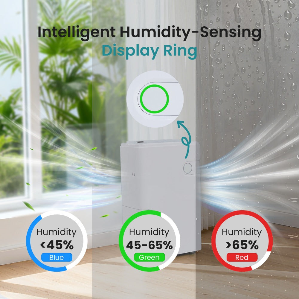 Dehumidifier for Basement 50 Pint 5500 Sq Ft with Drain Hose, Portable Home Dehumidifier for Large Room Bedroom Bathroom, 3 Modes Auto Shut-Off Quiet Fan Washable Filter Humidity Control