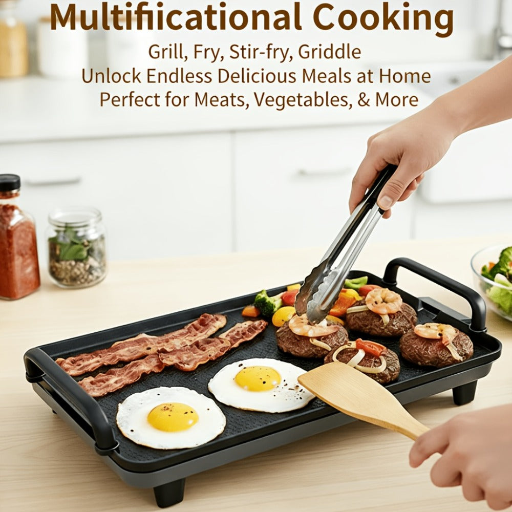 Electric Griddle with Non-Stick Coating - Large Submersible Cooking Surface, Make 15 Eggs at Once, Hassle-Free Cleanup, 2 Sizes Available - Perfect for Breakfast, Pancakes & Family Cooking