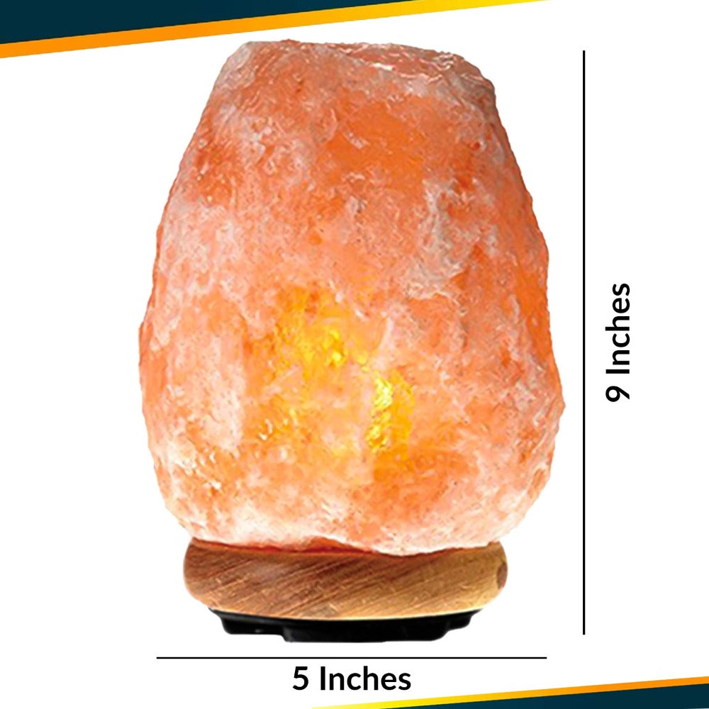 Himalayan Salt Lamp with Dimmer Touch Control | 5-7 lbs Natural Pink Crystal | Wooden Neem Base | Ambient Amber Glow | Air Purifying Night Light | Home Decor Gift for Bedroom Living Room