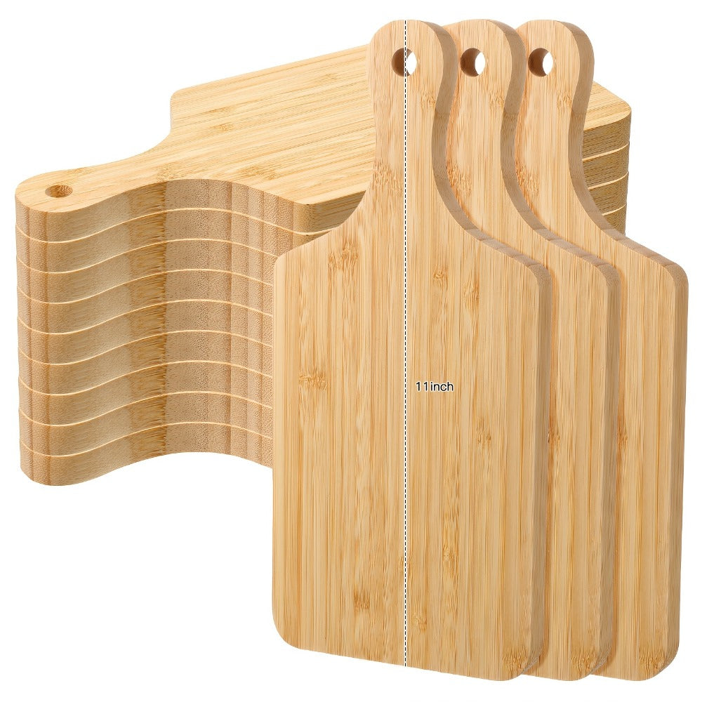Wood Cutting Board Bulk Set 12 Pcs Laser Engraving Blanks Unfinished Wooden Chopping Board with Handle for Wedding Housewarming Mother's Day DIY Personalized Gift
