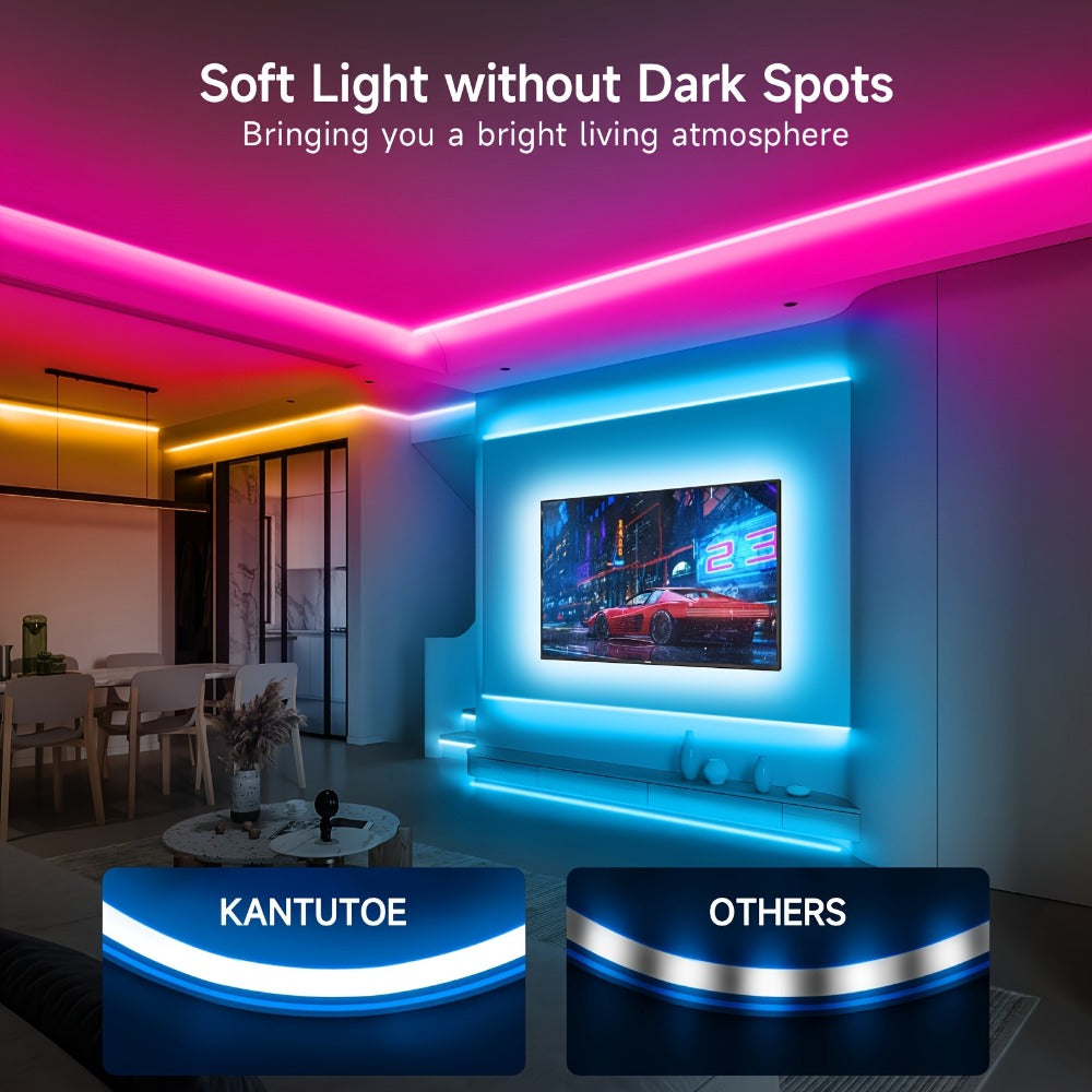 LED Neon Rope Light IP65 Waterproof ¨C RGB Color Changing Light Strip, App & Remote Control, Music Sync, Silicone Neon Light for Bedroom, Gaming Room, Indoor & Outdoor Decoration (3.2/9.8/16.4 Ft)