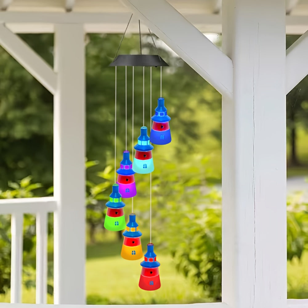 Solar Hanging Lighthouse Light RGB Color Changing ¨C Outdoor Rainbow Solar Lantern for Garden, Patio, Festival & Holiday Decoration, Waterproof Hanging Solar Garden Light