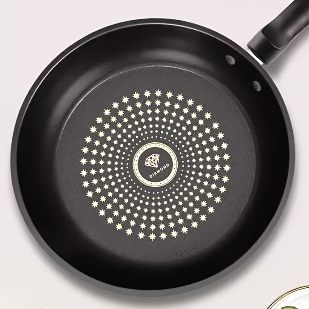 Cast Iron Frying Pan Non-Stick with Lid 9.45 Inch - Powder Coated Skillet Compatible with Induction Gas Electric Stove, Smoke-Reducing Healthy Cookware for Fried Eggs Steak Pancakes, Red Cast Iron Pan
