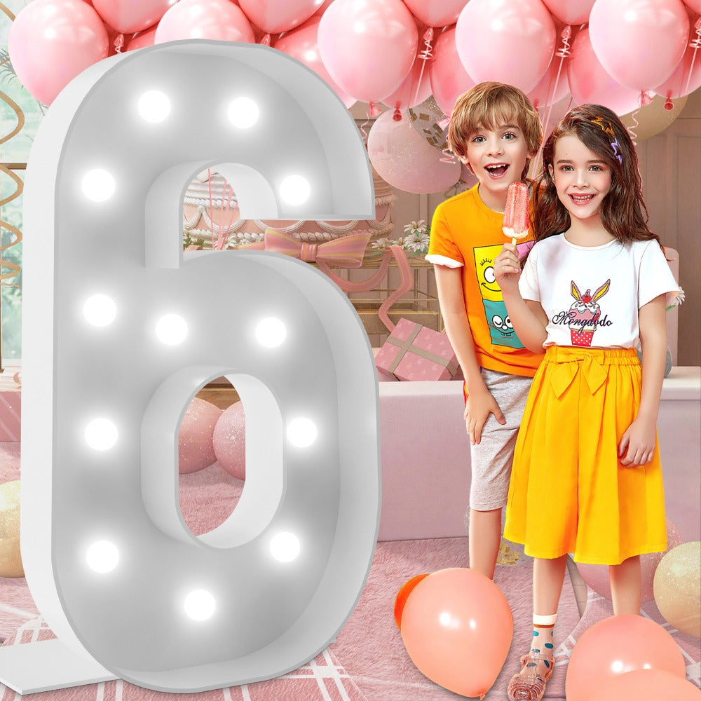 Marquee Number Lights 4 Feet Tall LED Light Up Numbers 0-9 20 for Birthday Party Anniversary Graduation Decoration 11 Colors 3 Flash Modes Foam Board String Lights Included