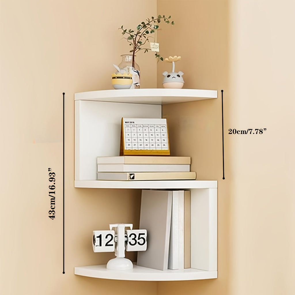 Corner Wall Shelf 3-5 Tier Floating Hanging Corner Shelf Wall Mounted Storage Organizer for Living Room Bedroom Kitchen Bathroom Office
