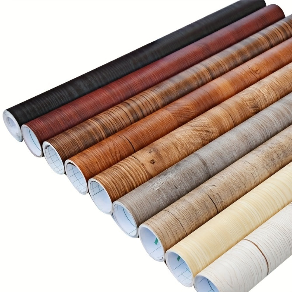 Wood Grain Floor Sticker Roll Peel & Stick Self-Adhesive Non-Slip Thickened Vinyl ¨C Vintage DIY Flooring for Walls, Floors, Desks & Door Panels