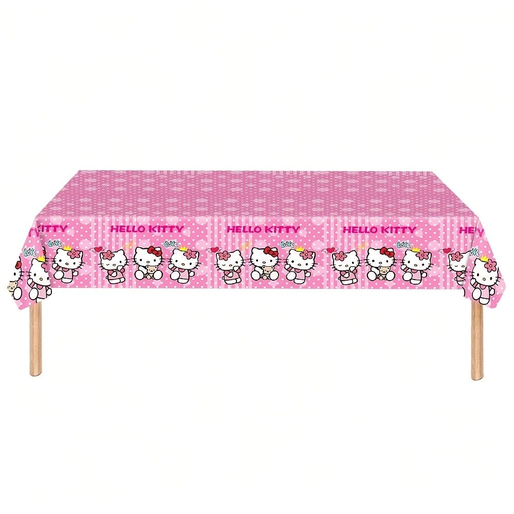 Hello Kitty Party Supplies Set 41pcs Pink Disposable Plates Napkins Tablecloth Birthday Decoration Kit