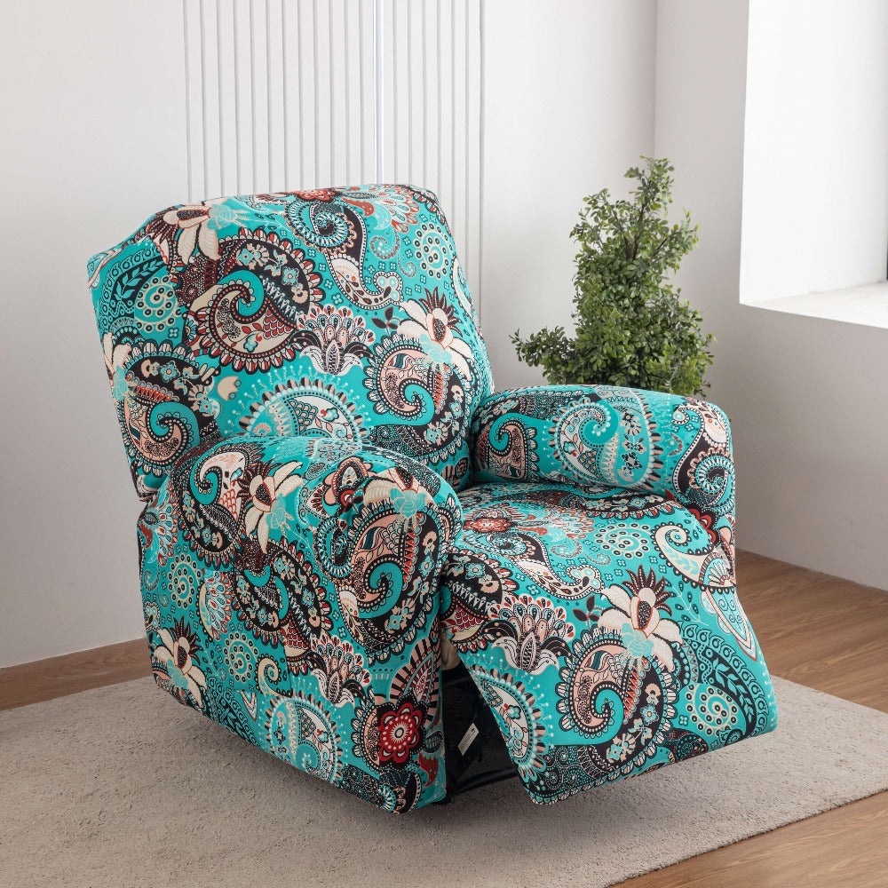 Tie Dye Lounge Chair Cover Set of 4 High Elasticity with Side Pockets Printed Stretch Chair Slipcover Pet Friendly for Bedroom Office Living Room Holiday Decor