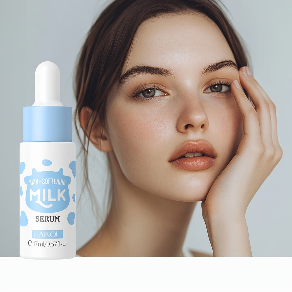Milk Radiant Face Serum with Niacinamide Vitamin E Shea Butter Deep Hydrating Day Night Essence Brightening Moisturizing Anti-Aging Skin Glow Serum 17ml