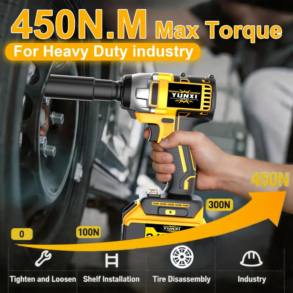 Cordless Impact Wrench 21V Brushless Electric Drill Set with 4000mAh Battery, Toolbox & Full Accessories, Wireless Power Drill for Automotive, Home & Industrial Use, Men's Gift