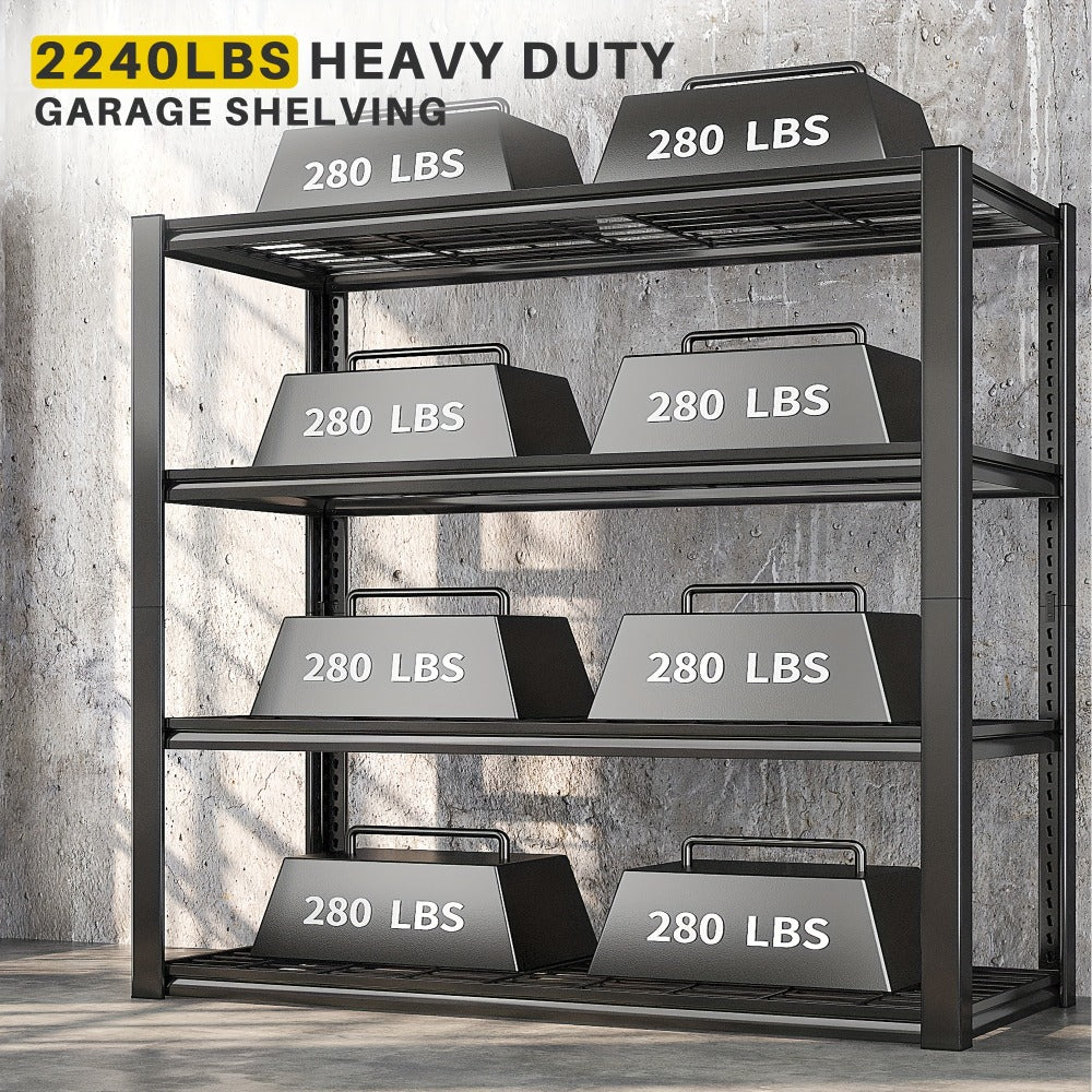 Heavy Duty 5 Tier Metal Shelving Unit Adjustable Up to 3000LBS for Garage Workshop Commercial Storage Rack No Bolt Easy Assembly Black