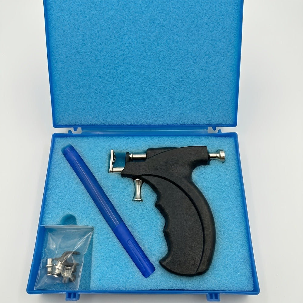 Ear Piercing Gun Kit with 24pcs Stainless Steel Studs ¨C Professional Self Piercing Tool for Ear & Nose with Marking Pen, Safe & Easy to Use for Home & Salon