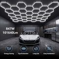 LED Hexagonal Garage Light 6500K ¨C Super Bright Daylight White Shop Light 42W¨C620W for Auto Detailing, Warehouse, Workshop, Basement & Gym (1 to 32 Grids, Hex Frame Available)