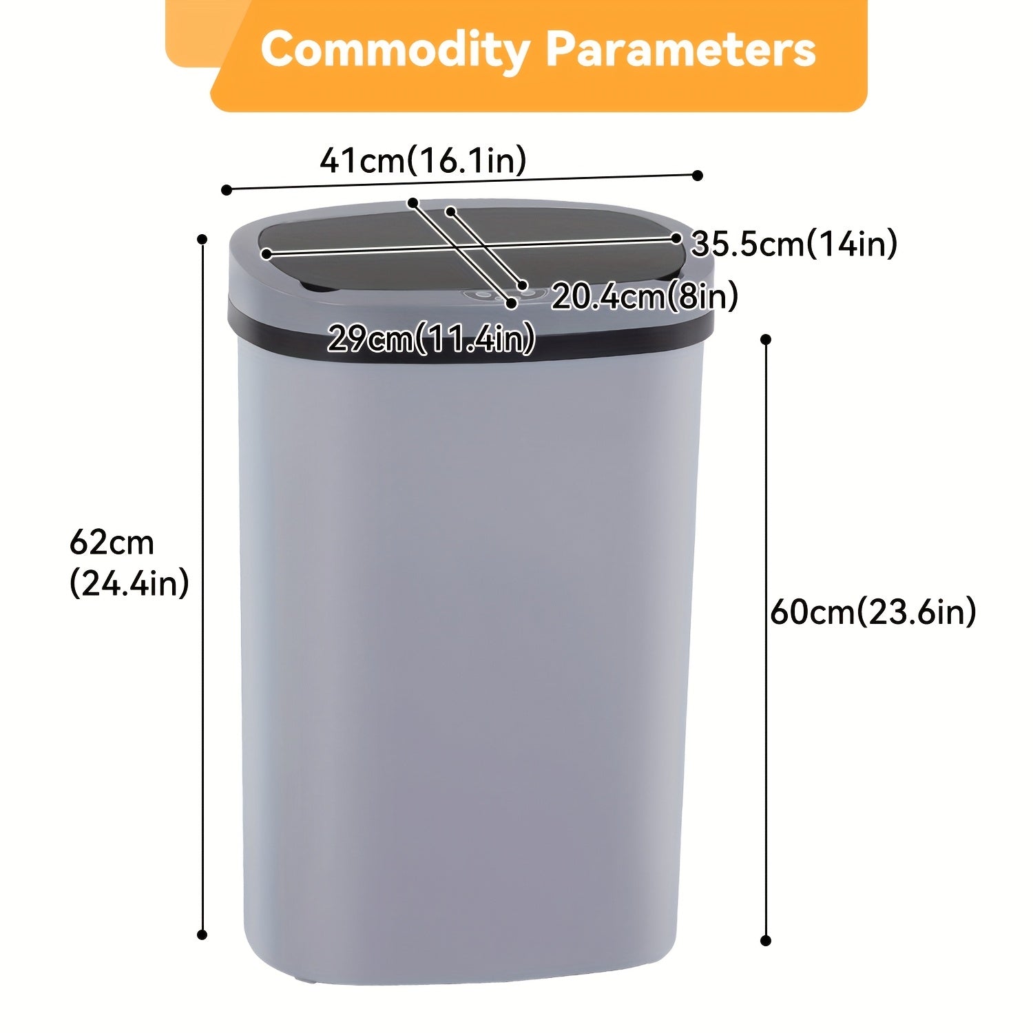 Touchless Motion Sensor Trash Can 13 Gallon 50L ¨C Automatic Kitchen Garbage Can for Home Office Bedroom Living Room