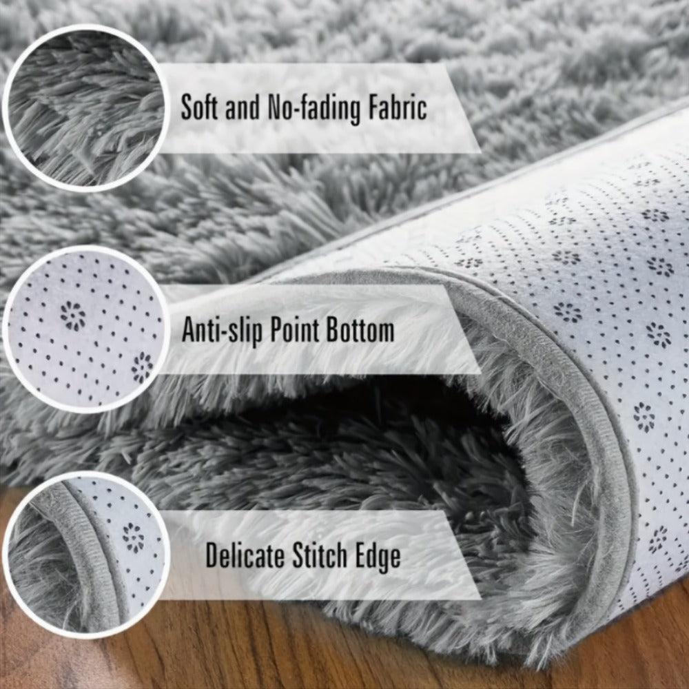Fluffy Area Rug 6x9 - Super Soft Plush Shag Rug for Living Room & Bedroom, Non-Slip Machine Washable Floor Rug | Tie Dye Modern Home Decor Carpet, Large Fuzzy Rug for Room Decor