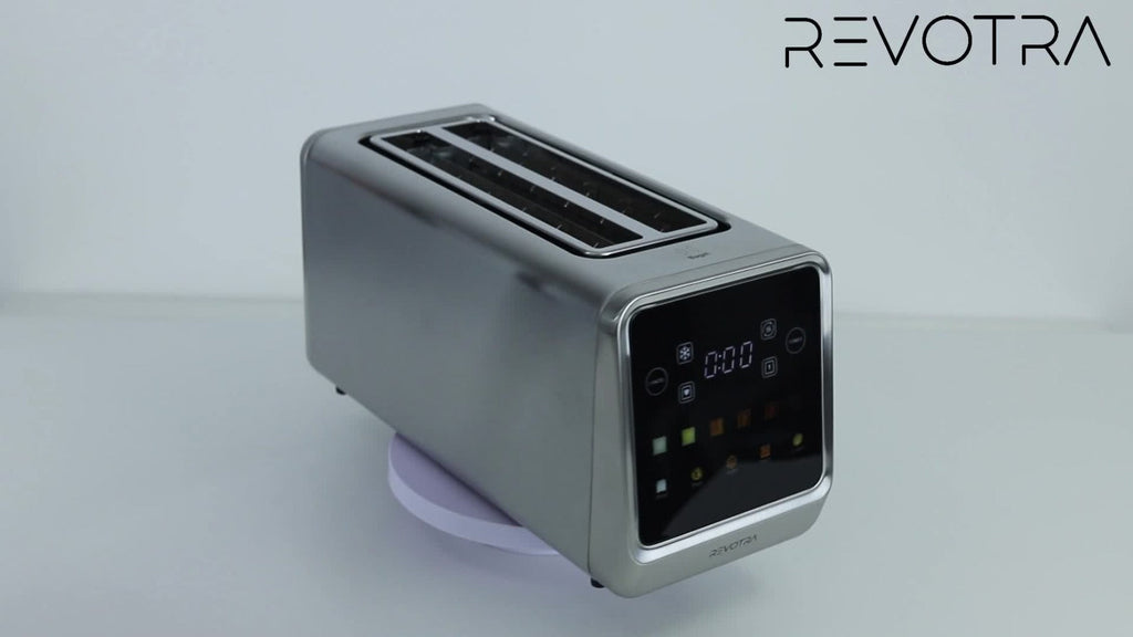 4-Slice Toaster Long Slot Stainless Steel ¨C Touch Screen LED Display, 1.5¡± Wide Slots, Countdown Timer, Memory Function, Dual Control, 6 Shade Settings