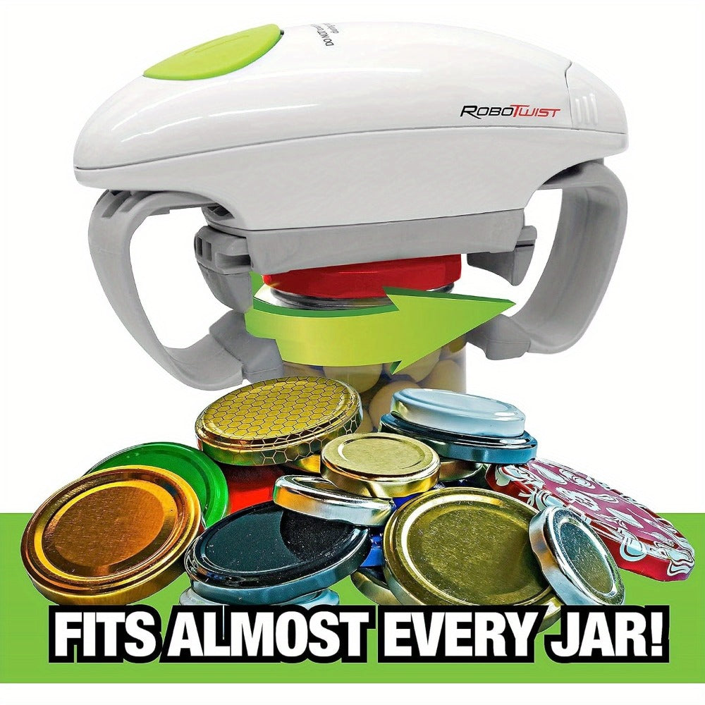 Electric Jar Opener & Bottle Opener ¨C One-Touch Automatic Lid Opener for Arthritic Hands, Seniors & Weak Grip, Battery Operated, Heavy Duty