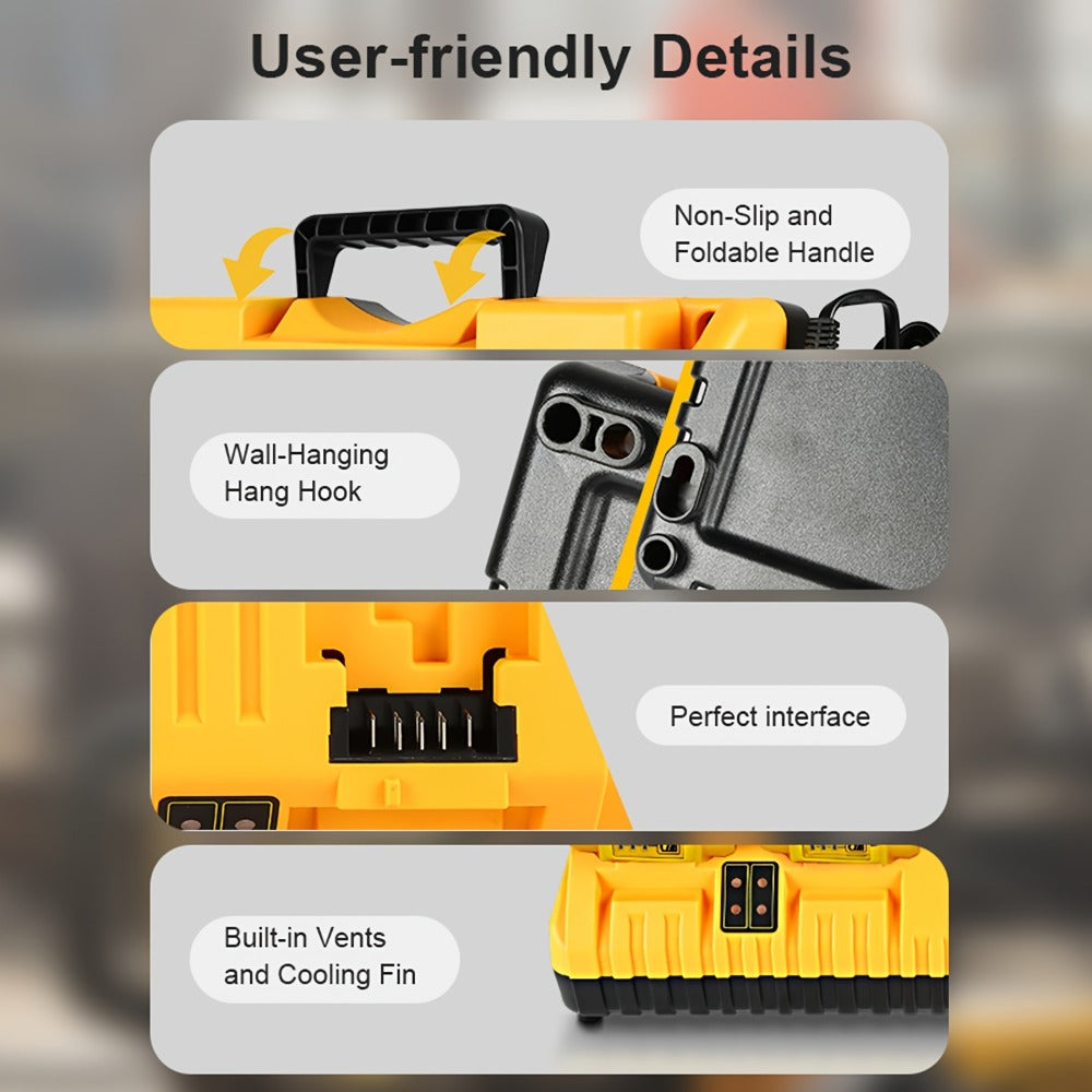 4-Port Dewalt Battery Charger DCB104 12V 20V Max 2 USB Ports