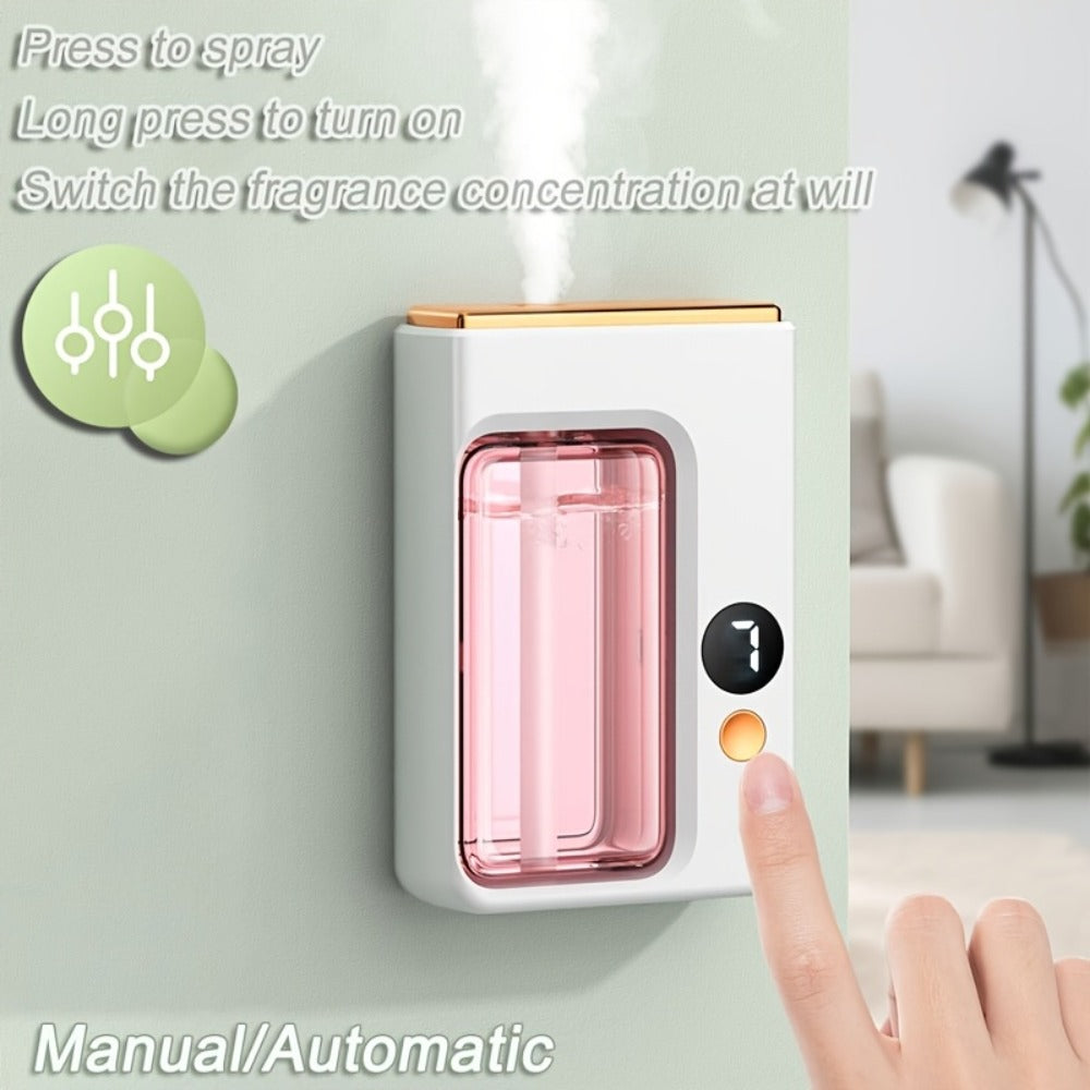 Essential Oil Aromatherapy Diffuser Set ¨C Mini Humidifier with 7 Spray Levels, 1/4/8 Hour Timer, 5.07oz Capacity, Room Decor Scent Diffuser with Hilton, Gardenia, Ocean & Shangri-La Oils