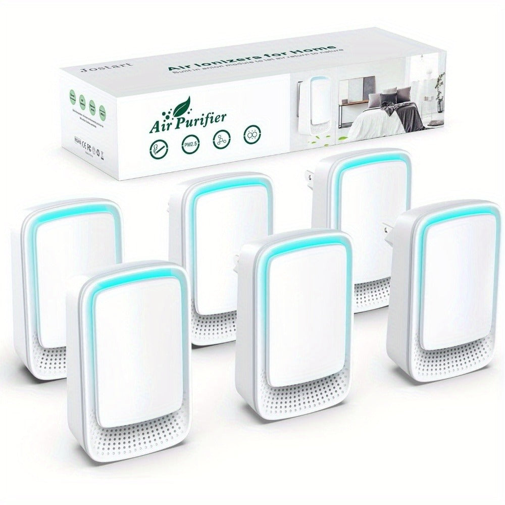 Plug-in Ionic Air Purifier Filterless Silent Odor Neutralizer for Home Bedroom Bathroom Office Gym Pet Odor Smoke 24/7 Freshener Zero Maintenance Compact Space-Saving Design 2 4 6 Pack