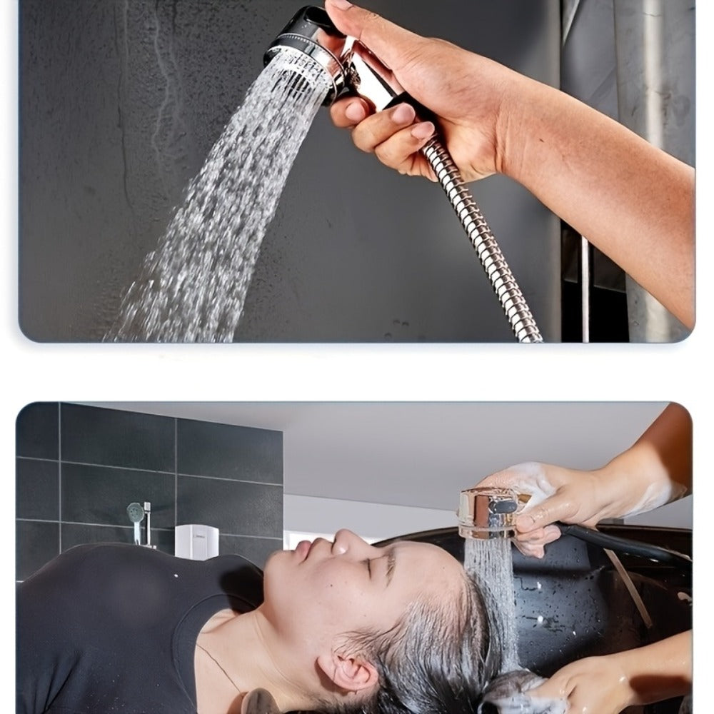 Handheld Shower Head Kit with Hose Bracket Diverter Faucet Adapter High Pressure Portable Shampoo Spray Set for Bathroom Sink Hair Washing Travel