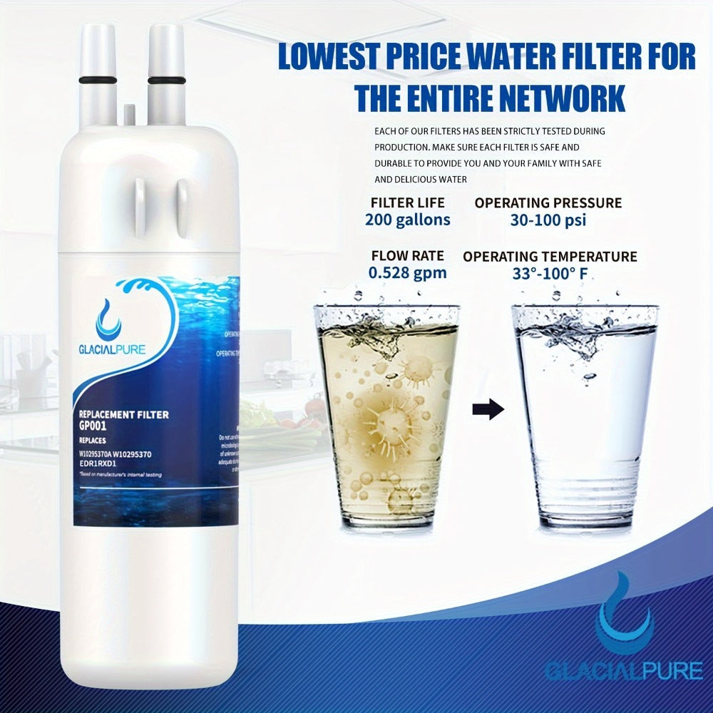 Refrigerator Water Filter 5-Pack Compatible with GlacialPure GP001 EDR1RXD1 W10295370 WHR1RXD1 KAD1RXD1 P8RFWB2L P4RFWB P5WB2L ¨C Replacement Filter for Whirlpool Kenmore KitchenAid Maytag Amana