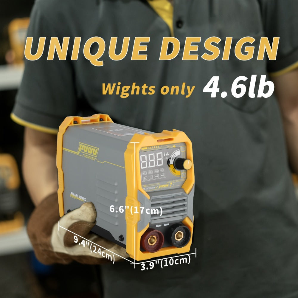 135A 110V MMA Arc Welder Stick Lift TIG 2-in-1 DC Inverter Welder LCD Digital Display Hot Start Thermal Protection Portable Welding Machine