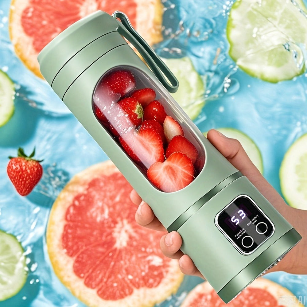 Portable Juicer USB Rechargeable with LED Display - Handheld Personal Blender for Smoothies, Juice & Ice Crush, Li-Ion Battery Powered Mini Juicer Cup for Home, Gym, Travel & Outdoor, Multiple Styles