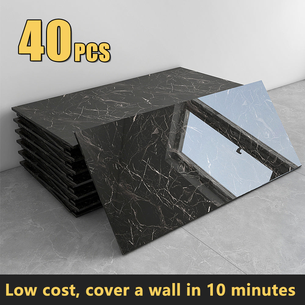 Peel and Stick Marble Wall Tiles - Self-Adhesive Waterproof Backsplash Panels for Kitchen Bathroom Living Room, Easy Install DIY Wall Sticker Decor (23.62¡±x11.81¡±, 20/40 Pack)