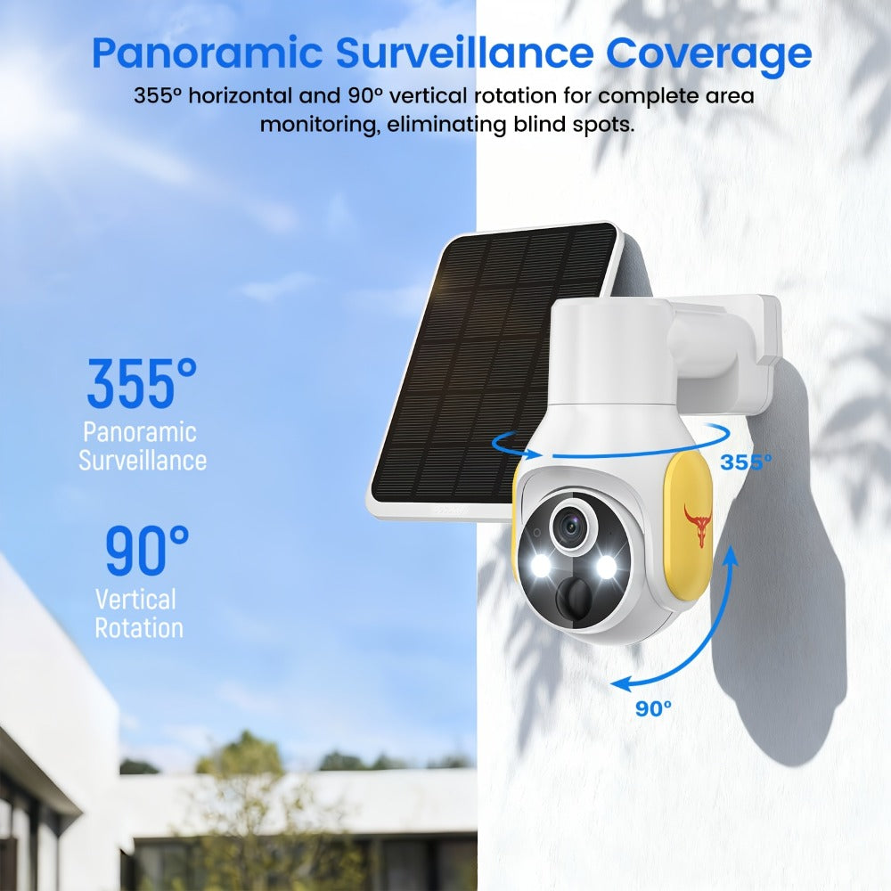 Solar Security Camera Wireless Outdoor 4G | 960P Color Night Vision PIR Motion Detection Two-Way Talk Cloud Storage | Battery Powered Home Security Camera 2.4GHz
